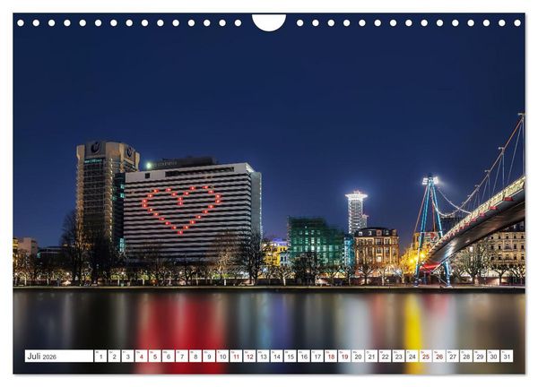 Produktbild: Frankfurt am Main - at night (Wandkalender 2026 DIN A4 quer), CALVENDO Monatskalender