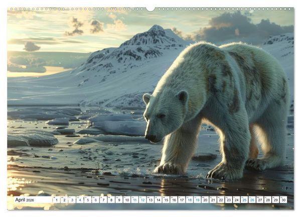 Produktbild: Wei&szlig;e W&auml;chter des Nordens: Ein Jahr im Reich der Eisb&auml;ren (Wandkalender 2026 DIN A2 quer), CALVENDO Monatskalender