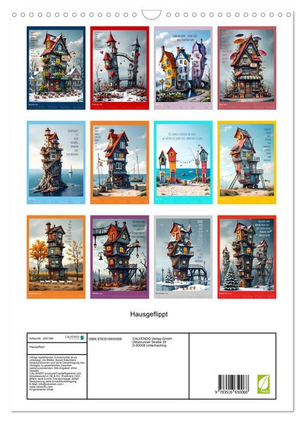 Produktbild: Hausgeflippt (Wandkalender 2026 DIN A3 hoch), CALVENDO Monatskalender
