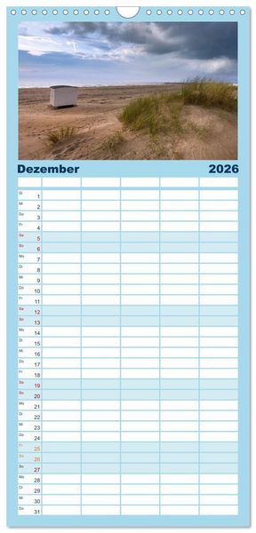 Produktbild: Familienplaner 2026 - D&auml;nemarks Nordseezauber mit 5 Spalten (Wandkalender, 21 x 45 cm) CALVENDO