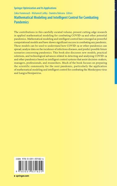 Produktbild: Mathematical Modeling and Intelligent Control for Combating Pandemics