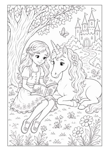 Produktbild: Einhorn Malbuch f&uuml;r M&auml;dchen von 6&ndash;8 Jahren mit 50 zauberhaften Ausmalbildern