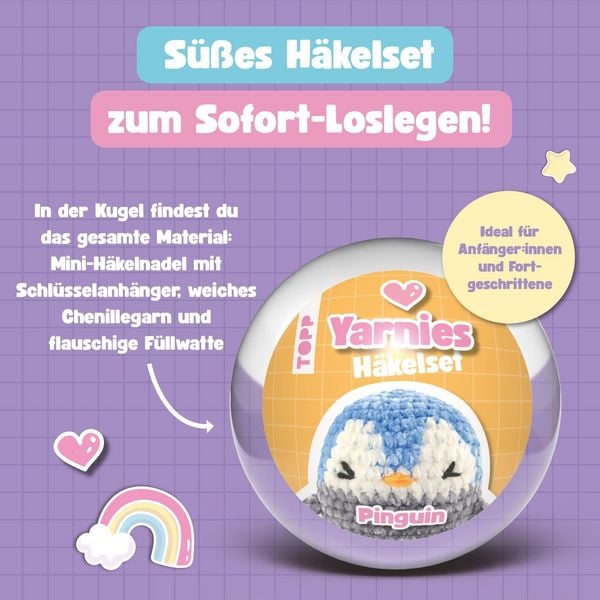 Produktbild: Yarnies - Collect. Create. Cuddle. H&auml;kelset Pinguin
