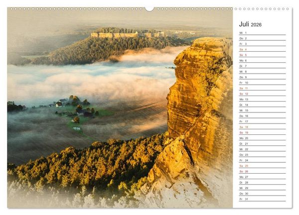Produktbild: Traumhafte S&auml;chsische Schweiz (hochwertiger Premium Wandkalender 2026 DIN A2 quer), Kunstdruck in Hochglanz