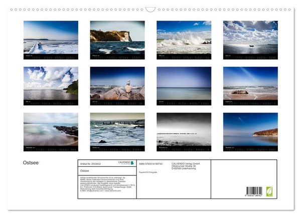 Produktbild: Ostsee (Wandkalender 2026 DIN A2 quer), CALVENDO Monatskalender