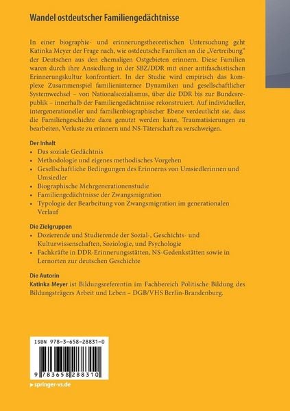 Produktbild: Wandel ostdeutscher Familienged&auml;chtnisse
