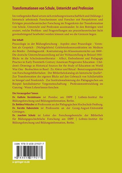 Produktbild: Transformationen von Schule, Unterricht und Profession