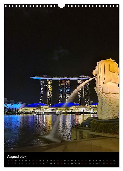 Produktbild: Singapur - Faszinierende Lichterwelt Marina Bay (Wandkalender 2026 DIN A3 hoch), CALVENDO Monatskalender