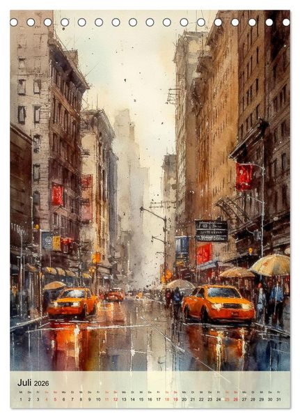 Produktbild: New York - ein Regentag (Tischkalender 2026 DIN A5 hoch), CALVENDO Monatskalender