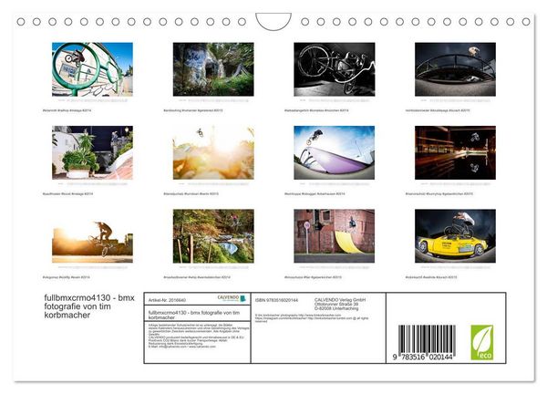 Produktbild: fullbmxcrmo4130 - bmx fotografie von tim korbmacher (Wandkalender 2026 DIN A4 quer), CALVENDO Monatskalender