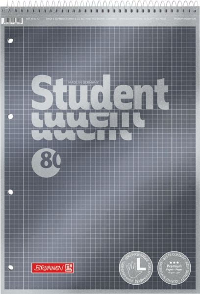 Produktbild: Collegeblock Premium Student Spirale oben | A4, Lineatur 28, 80 Blatt, anthrazit
