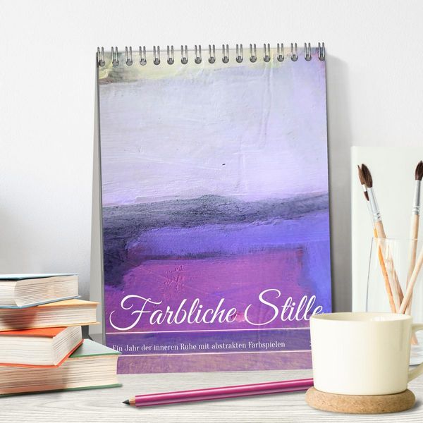Produktbild: Farbliche Stille - Ein Jahr der inneren Ruhe mit abstrakten Farbspielen (Tischkalender 2026 DIN A5 hoch), CALVENDO Monatskalender