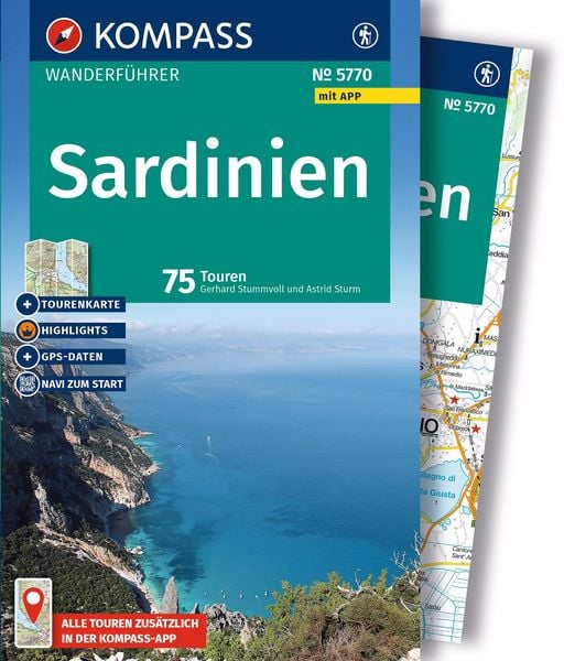 Produktbild: KOMPASS Wanderf&uuml;hrer Sardinien, 75 Touren mit Extra-Tourenkarte