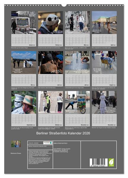 Produktbild: Berliner Stra&szlig;enfoto Kalender 2026 (hochwertiger Premium Wandkalender 2026 DIN A2 hoch), Kunstdruck in Hochglanz