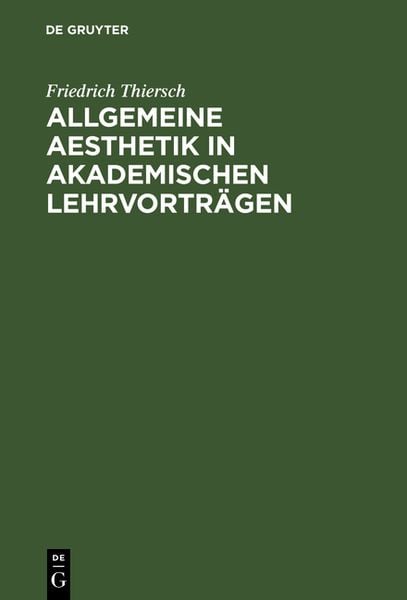 Produktbild: Allgemeine Aesthetik in akademischen Lehrvortr&auml;gen