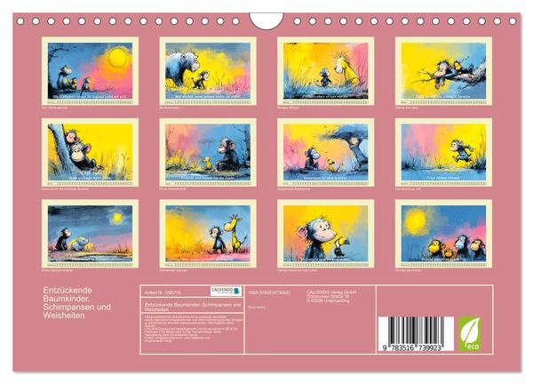 Produktbild: Entz&uuml;ckende Baumkinder. Schimpansen und Weisheiten (Wandkalender 2026 DIN A4 quer), CALVENDO Monatskalender