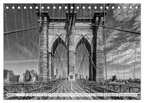 Produktbild: BROOKLYN BRIDGE Das Wahrzeichen von New York City (Tischkalender 2026 DIN A5 quer), CALVENDO Monatskalender
