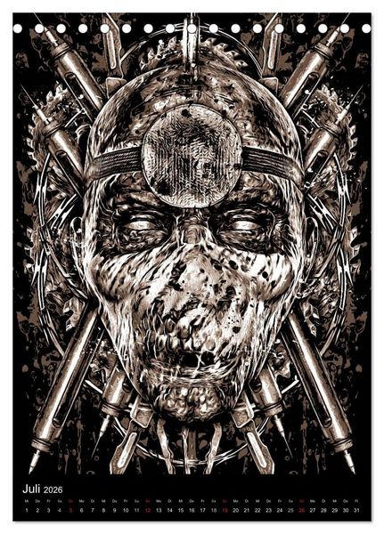 Produktbild: BLOODBOY/ HORROR ILLUSTRATION V1 (Tischkalender 2026 DIN A5 hoch), CALVENDO Monatskalender
