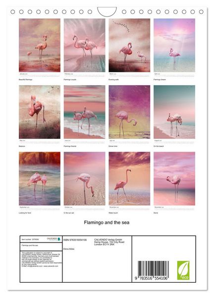 Produktbild: Flamingo and the sea (Wall Calendar 2026 DIN A4 portrait), CALVENDO 12 Month Wall Calendar
