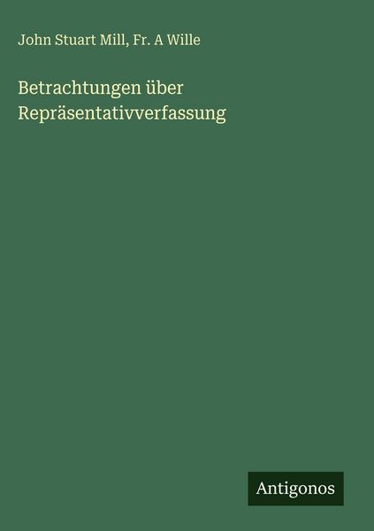 Produktbild: Betrachtungen &uuml;ber Repr&auml;sentativverfassung