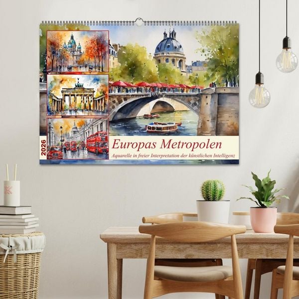 Produktbild: Europas Metropolen (Wandkalender 2026 DIN A2 quer), CALVENDO Monatskalender