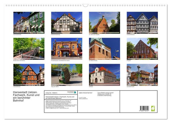 Produktbild: Hansestadt Uelzen. Fachwerk, Kunst und ein ber&uuml;hmter Bahnhof (Wandkalender 2026 DIN A2 quer), CALVENDO Monatskalender