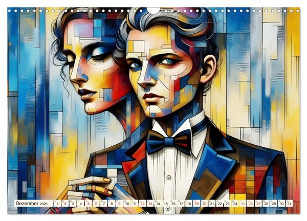 Produktbild: Kubistische Emotionen (Wandkalender 2026 DIN A3 quer), CALVENDO Monatskalender