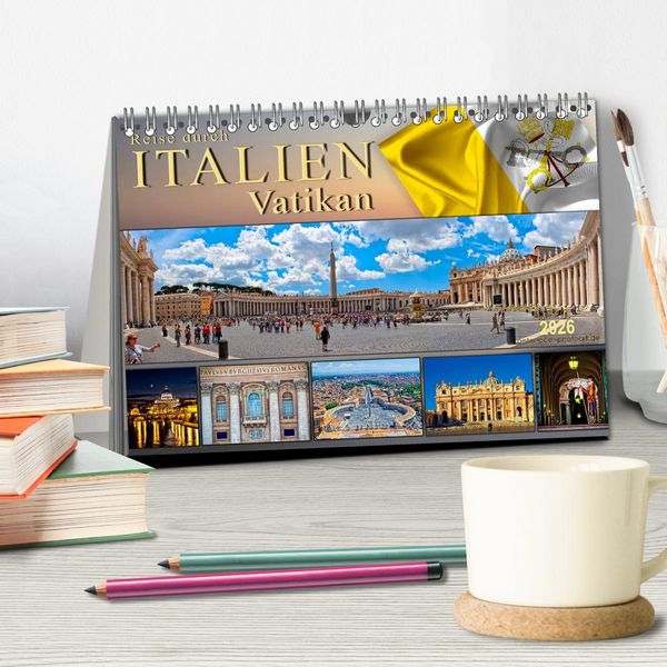 Produktbild: Reise durch Italien Vatikan (Tischkalender 2026 DIN A5 quer), CALVENDO Monatskalender