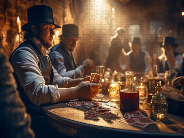 Produktbild: CALVENDO Puzzle Pokerrunde im wilden Westen | 1000 Teile Lege-Gr&ouml;&szlig;e 64x48cm Foto-Puzzle f&uuml;r gl&uuml;ckliche Stunden