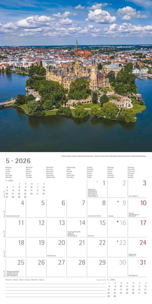 Alpha Edition - Deutschland 2026 Broschürenkalender, 30x30cm, Wandkalender mit Platz für Notizen und Termine, 12 Motive aus Deutschland, Monatsübersic