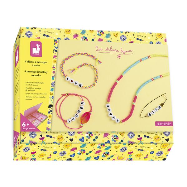 Produktbild: Bastel-Set f&uuml;r Kinder, mit 4 personalisierten Schmuckst&uuml;cken & Botschaften