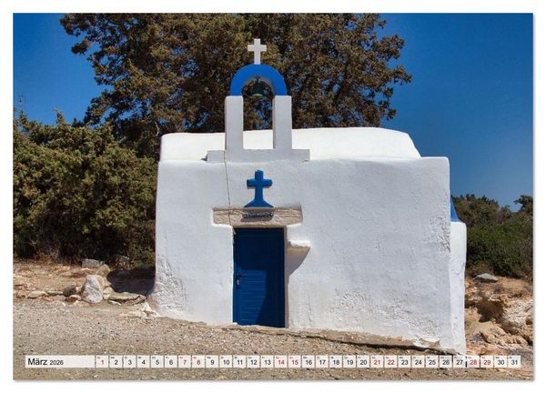 Produktbild: Die Insel Naxos - Ein Traum in blau und wei&szlig; (Wandkalender 2026 DIN A3 quer), CALVENDO Monatskalender