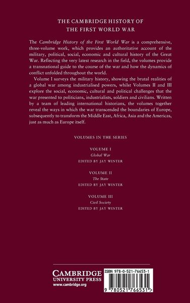 Produktbild: The Cambridge History of the First World War, Volume 2
