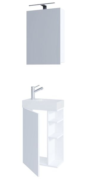 Produktbild: 2-tlg G&auml;ste WC Bad Waschtisch Lumia Spiegelschrank