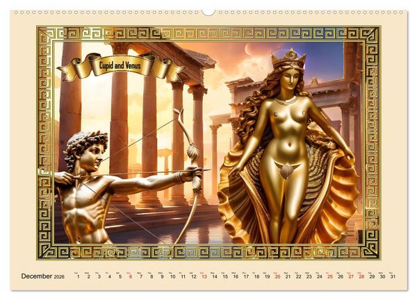 Produktbild: Roman Gods - under the spell of mythology (High Quality Premium Wall Calendar 2026 DIN A2 landscape),CALVENDO 12 Month Wall Calendar