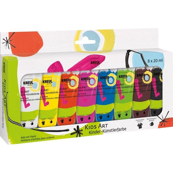 KREUL Kids Art Kinder-Künstlerfarbe 20 ml Tuben 8er Set