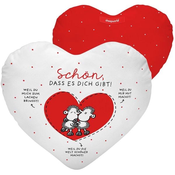 Produktbild: Pl&uuml;schkissen "Sch&ouml;n, dass es dich gibt! Weil du........!"