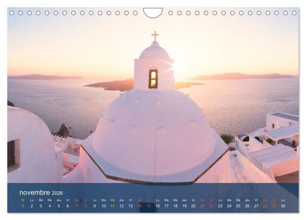 Produktbild: Santorin - La Magie des Cyclades (Calendrier mural 2026 DIN A4 vertical), CALVENDO calendrier mensuel