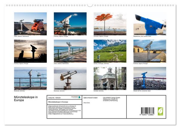 Produktbild: M&uuml;nzteleskope in Europa (hochwertiger Premium Wandkalender 2026 DIN A2 quer), Kunstdruck in Hochglanz