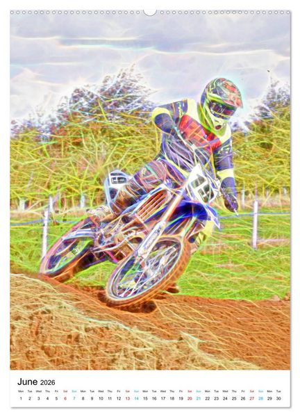 Produktbild: Electrifying Motorcross (High Quality Premium Wall Calendar 2026 DIN A2 portrait),CALVENDO 12 Month Wall Calendar