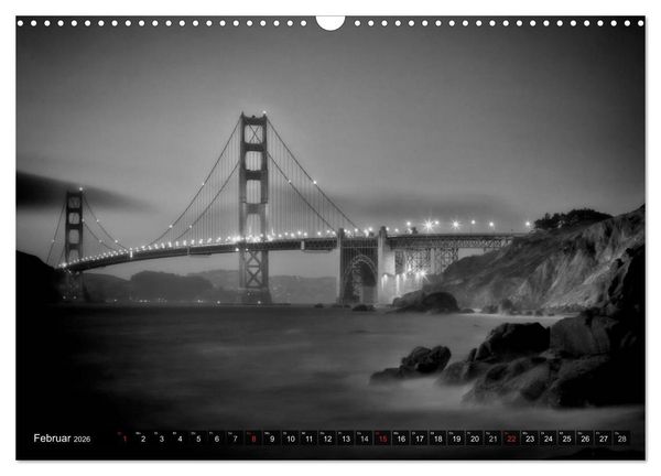 Produktbild: SAN FRANCISCO Monochrome Ansichten (Wandkalender 2026 DIN A3 quer), CALVENDO Monatskalender