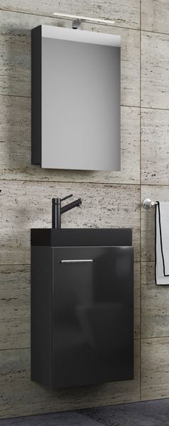 Produktbild: 3tlg Waschtisch Slito SC Toilette schmal Schwarz