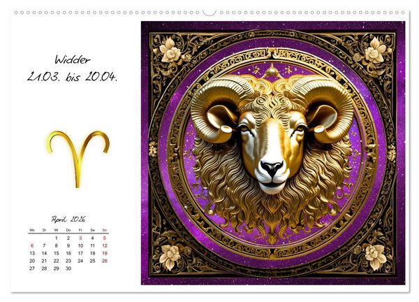 Produktbild: Ein Jahr in Gold (Wandkalender 2026 DIN A2 quer), CALVENDO Monatskalender