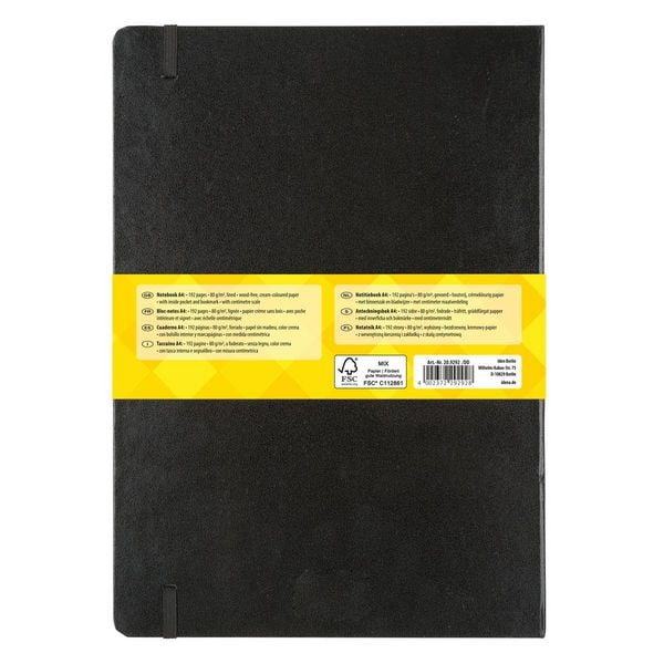 Produktbild: Idena Notizbuch 80g/m&sup2; liniert schwarz DIN A4 192 Seiten