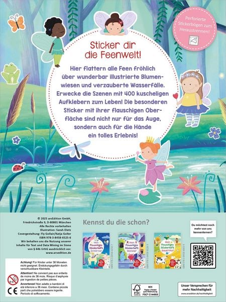 Produktbild: Mein flauschiges Stickerheft &ndash; Feen