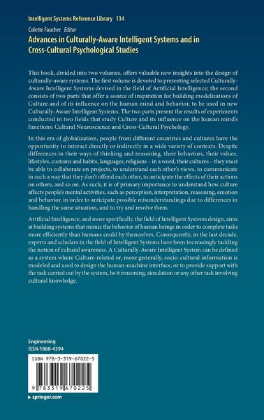 Produktbild: Advances in Culturally-Aware Intelligent Systems and in Cross-Cultural Psychological Studies