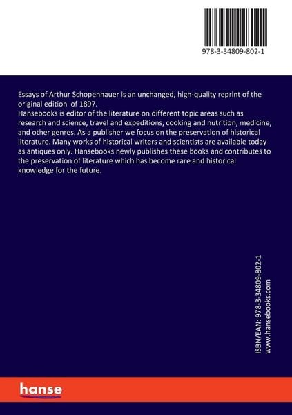 Produktbild: Essays of Arthur Schopenhauer