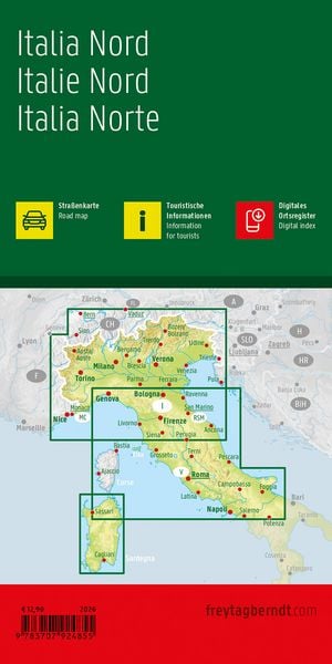 Produktbild: Freytag & berndt Stra&szlig;enkarte Italien Nord 1:500.000