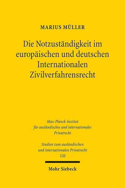 Produktbild: M&uuml;ller, M: Notzust&auml;ndigkeit im europ&auml;ischen und deutschen In