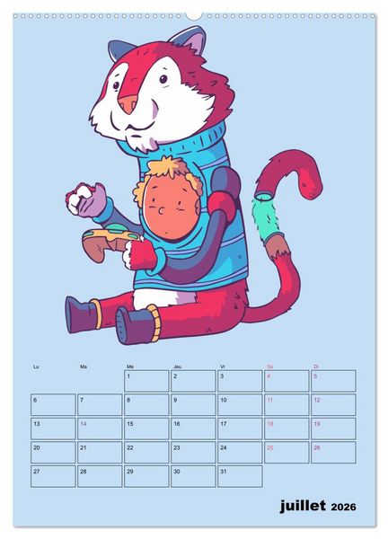 Produktbild: Animaux Gamers Amusants (Calendrier mural 2026 DIN A2 horizontal) calendrier de bureau
